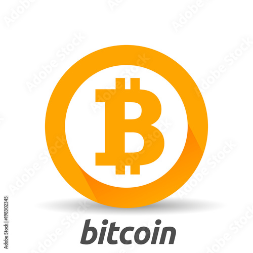 Bitcoin sign icon flat design network money symbol. For mobile user interface. Vector, illustration eps10