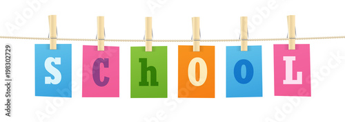 SCHOOL colourful letters banner