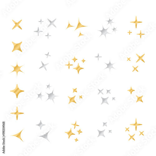 Sparkles icon set. Star element. Sparkle lights vector