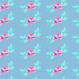 Watercolor flower bouganvillea seamless pattern. Can be used for packaging,printing on fabric.