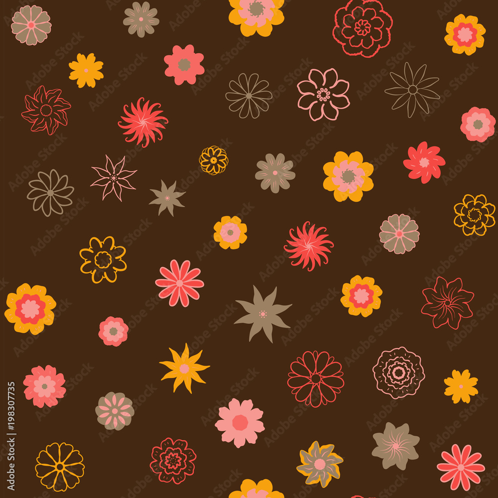 Cute Floral pattern in the small flower. Ditsy print . Motifs scattered random. Seamless vector texture. Elegant template for fashion prints. Printing with very small white flowers. Gray background.