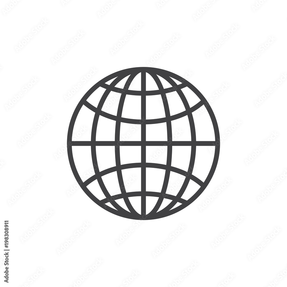 Earth grid outline icon. linear style sign for mobile concept and web design. Planet Globe simple line vector icon. Symbol, logo illustration. Pixel perfect vector graphics Earth grid outline icon. linear style sign for mobile concept and web design. Planet Globe simple line vector icon. Symbol, logo illustration. Pixel perfect vector graphics