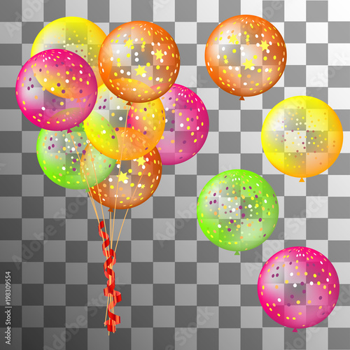 Set of vector holiday coloful balloons. Vector element for design.