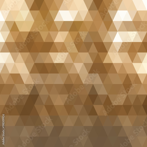 Dark brown triangle mosaic background. Creative geometric illustration in Origami style with gradient. The template can be used as a background for cell phones.