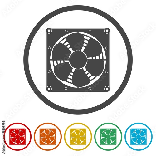 Exhaust fan icon, 6 Colors Included