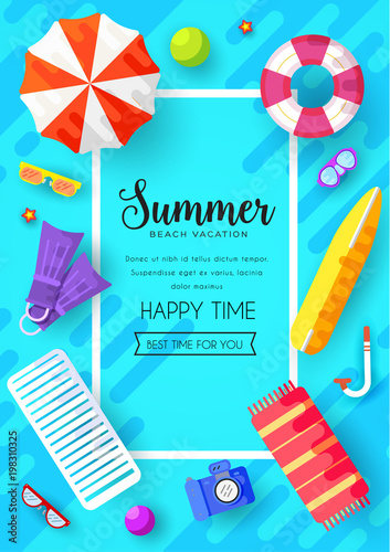 summer vecetion time  vector brochure cards set. Ecology template of flyear, magazines, poster, book cover, banners. Outdoor invitation concept background. Layout illustration modern page background