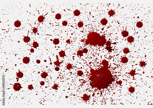 Blood background,ink splatter background, isolated on white.