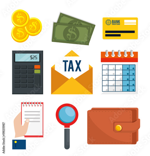 tax day time set icons