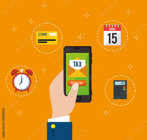 tax day time set icons