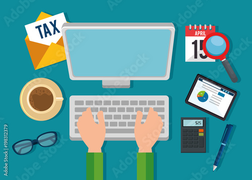 tax day time set icons