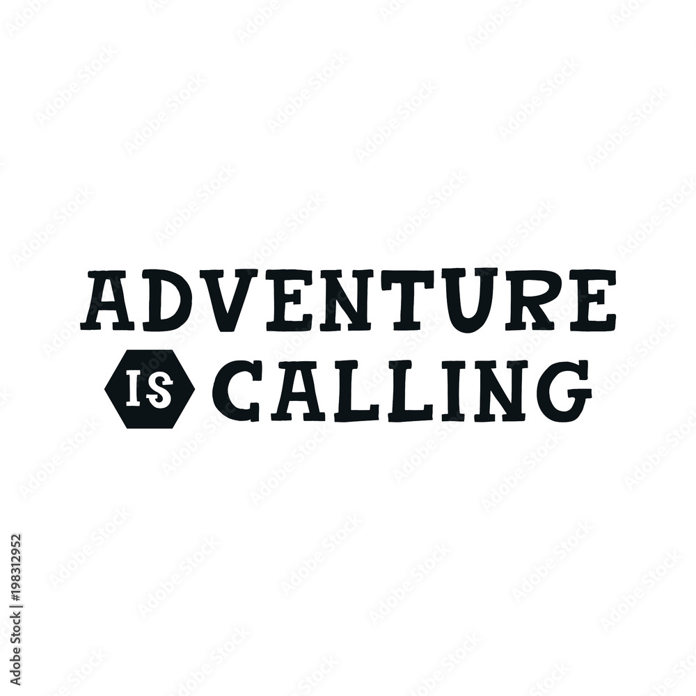 Adventure is calling - Cute hand drawn nursery poster with lettering in scandinavian style.