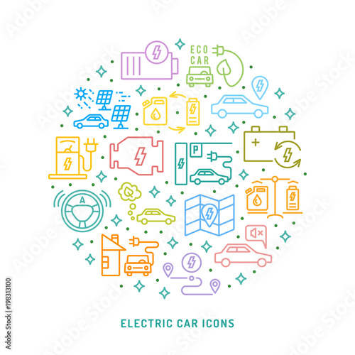 Electric car conceptual background