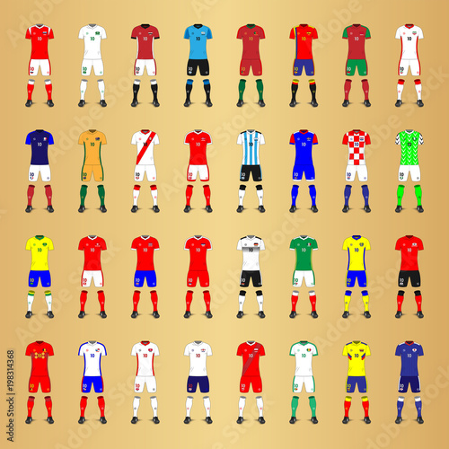 Set of Generic Kits of Soccer National Teams