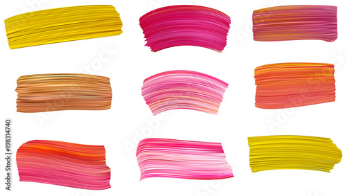 Colorful vector watercolor brush strokes.
