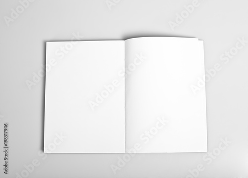 Open magazine with blank pages