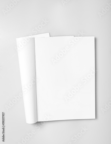 Open magazine with blank pages