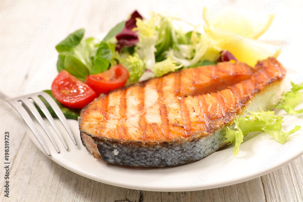 grilled salmon and salad grilled salmon and salad