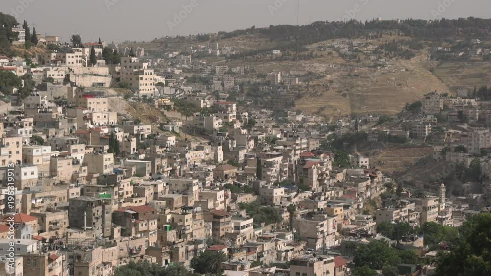 Hills with buildings