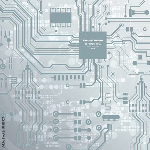 Vector circuit board illustration. Abstract technology.