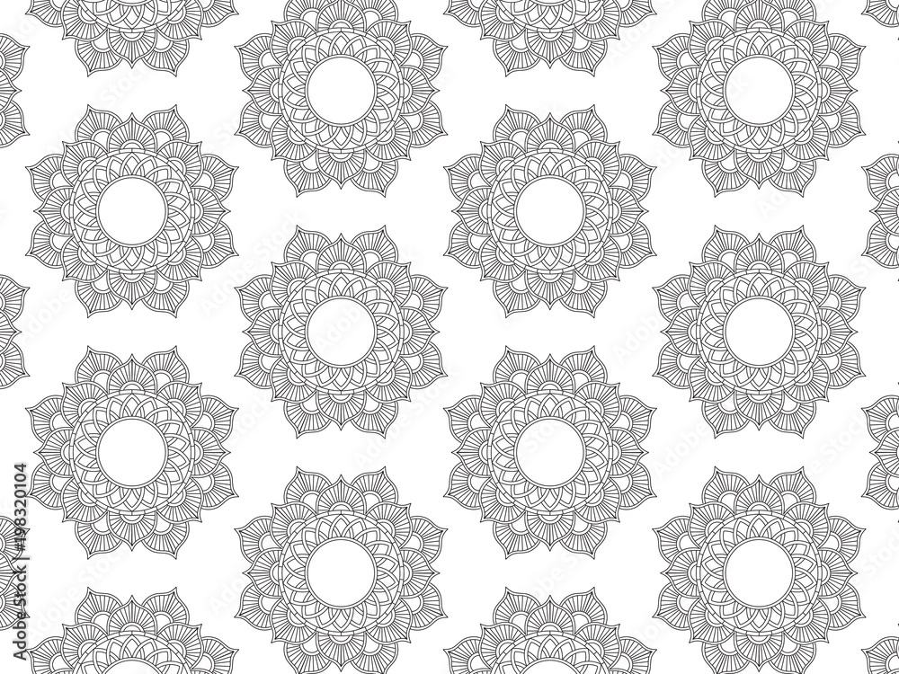 mandala outline seamless pattern mandala outline seamless pattern