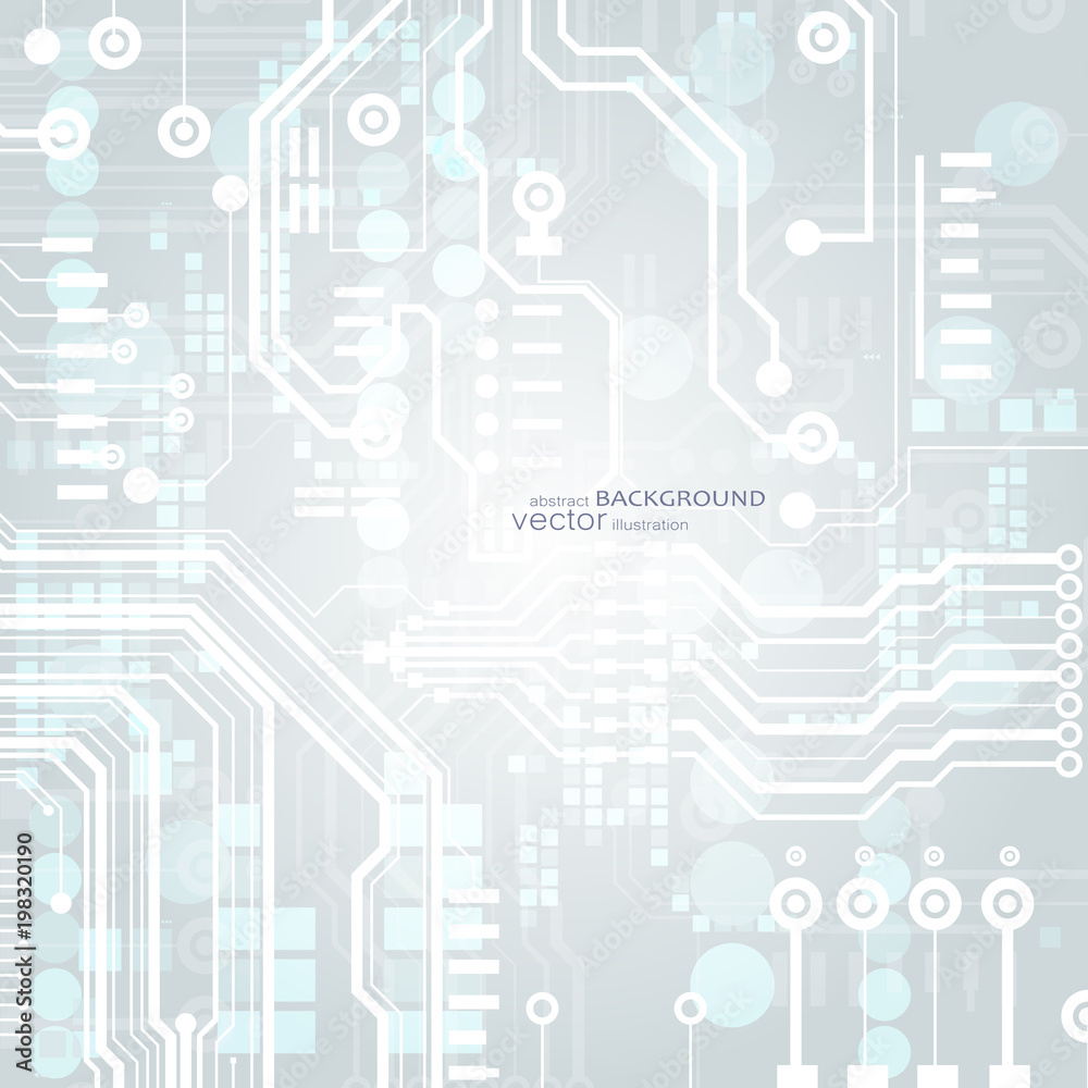 Vector circuit board illustration. Abstract technology.