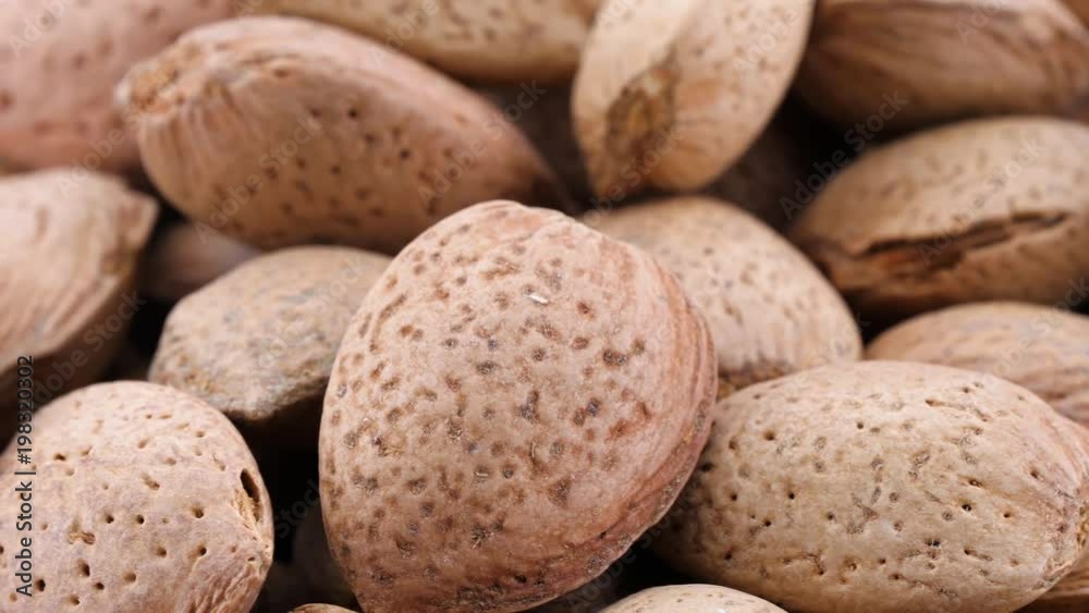 Food background, rotating almonds Food background, rotating almonds