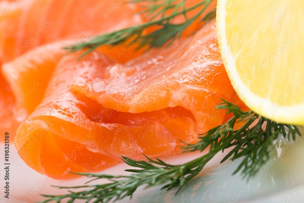 Raw Fresh salmon steak
