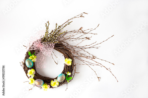 Whole easter wreath with eggs