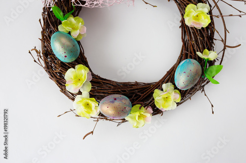 Easter wreath with eggs