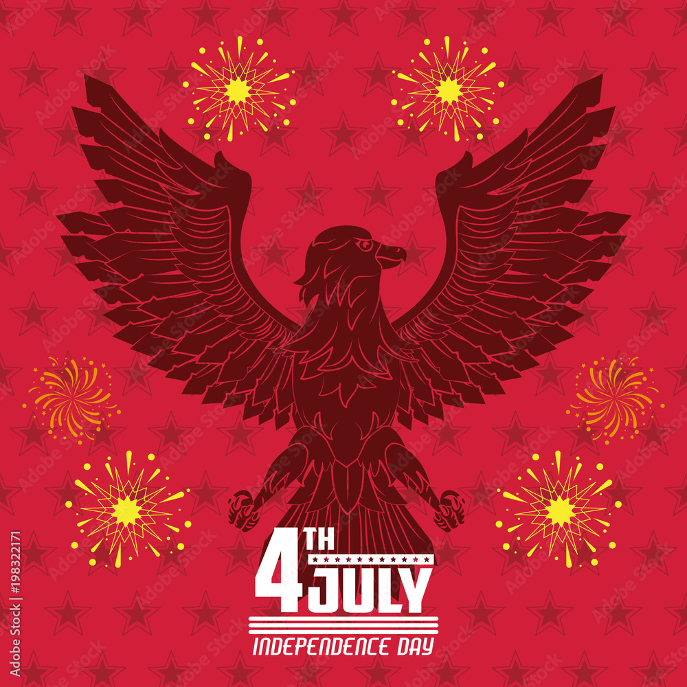 Fototapeta premium USA independence day card vector illustration graphic design