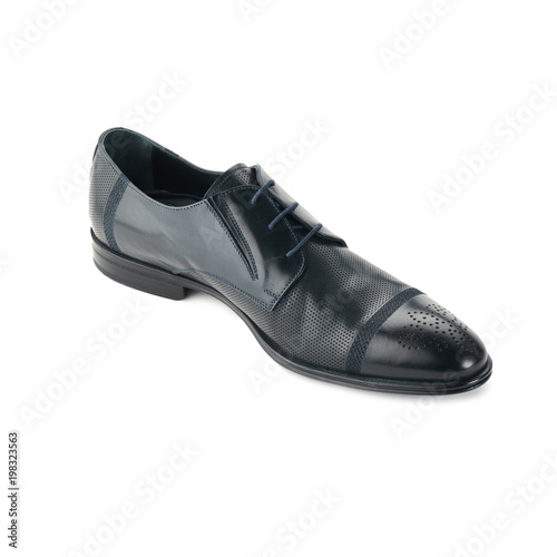 Classic black male shoes isolated on white