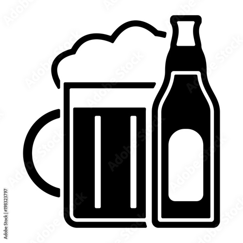 Essen & Trinken Icon - Bierflasche & Bierglas