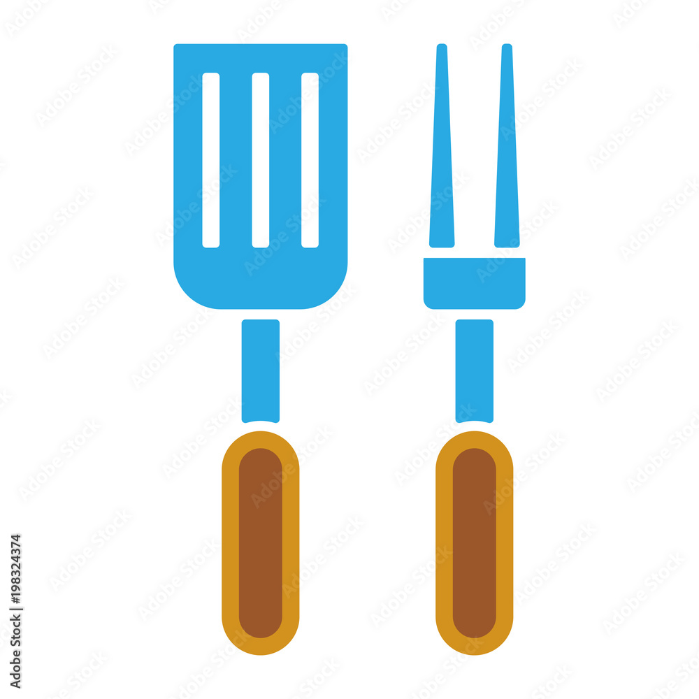 Fototapeta premium Grillen & Barbecue Icon - Grillbesteck