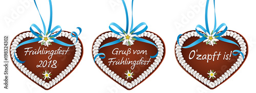Lebkuchen Set mit blauer Schleife und Edelweiß - Frühlingsfest 2018