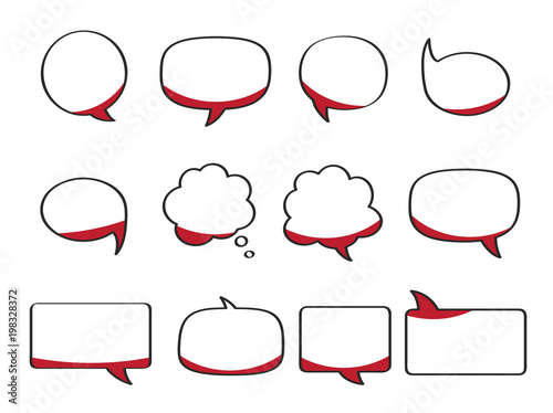 Set of  speech bubbles. Vector image. Drawn by hand. Eps 10