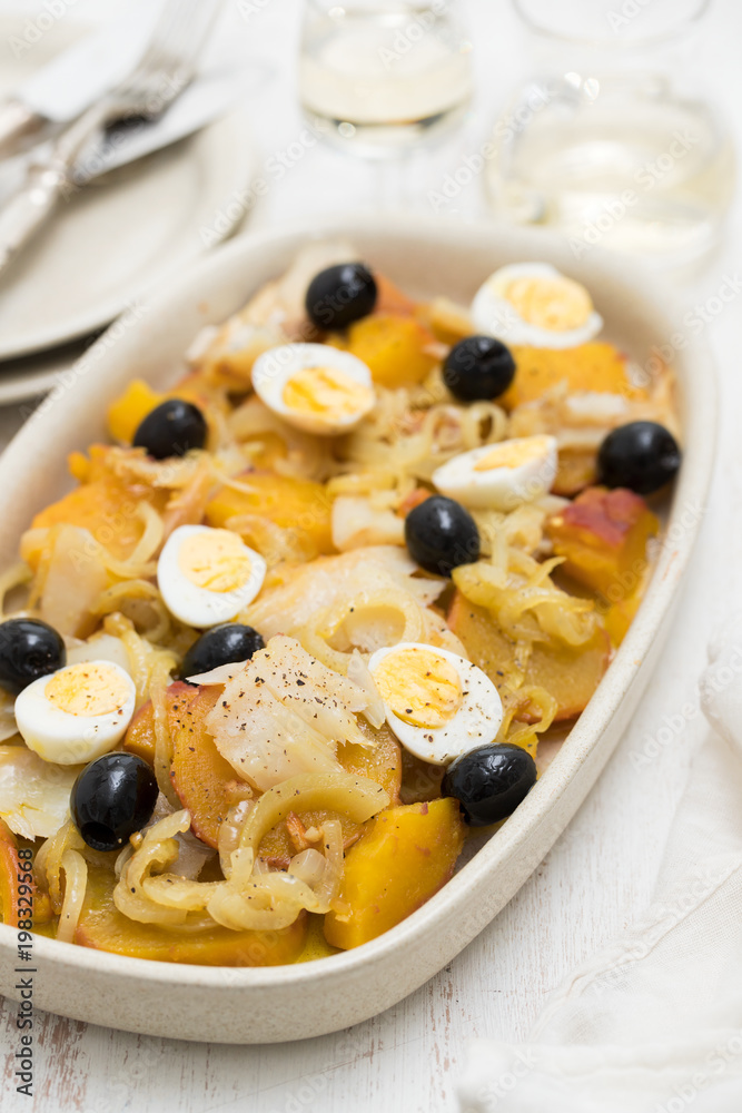 portuguese traditional dish cod fish with potato portuguese traditional dish cod fish with potato