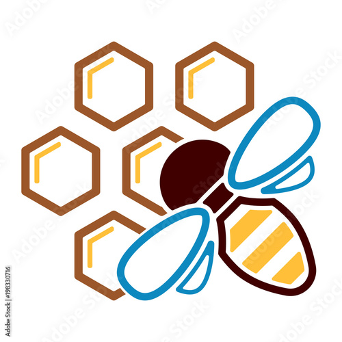 Bienen & Honig Icon - Biene auf Waben