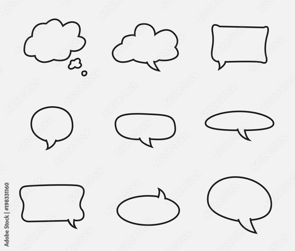 Set of speech bubbles. Vector image. Drawn by hand. Eps 10 Set of speech bubbles. Vector image. Drawn by hand. Eps 10