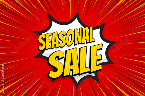 Seasonal sale comic text pop art sticker