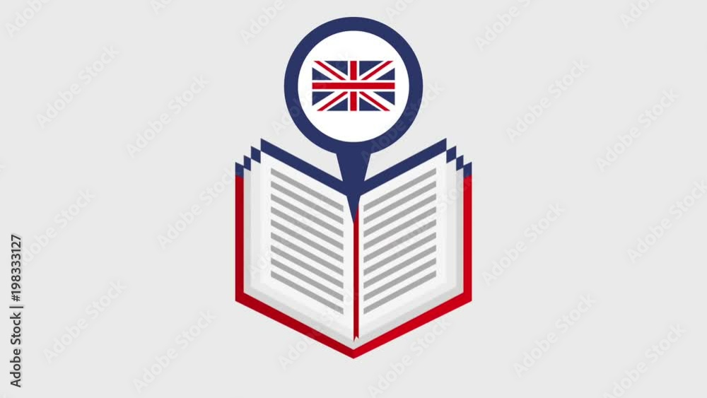 open book with pointer map england flag learn english online animation open book with pointer map england flag learn english online animation