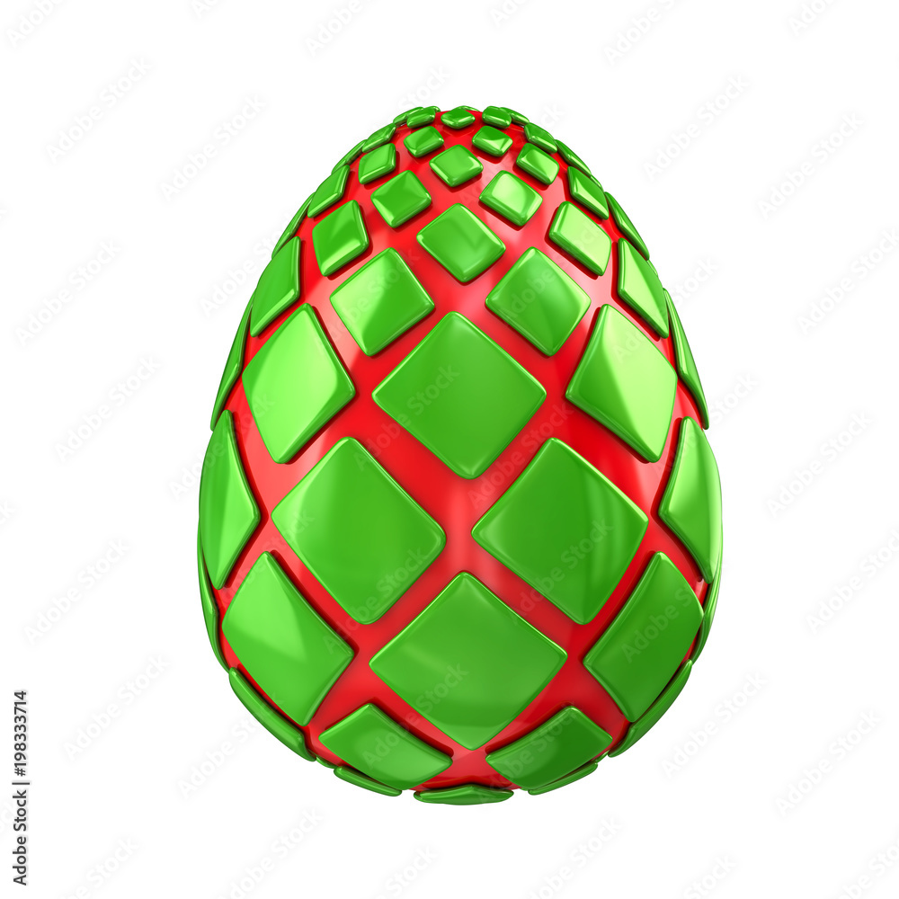 Green dinosaur's egg 3d illustration on white background Green dinosaur's egg 3d illustration on white background