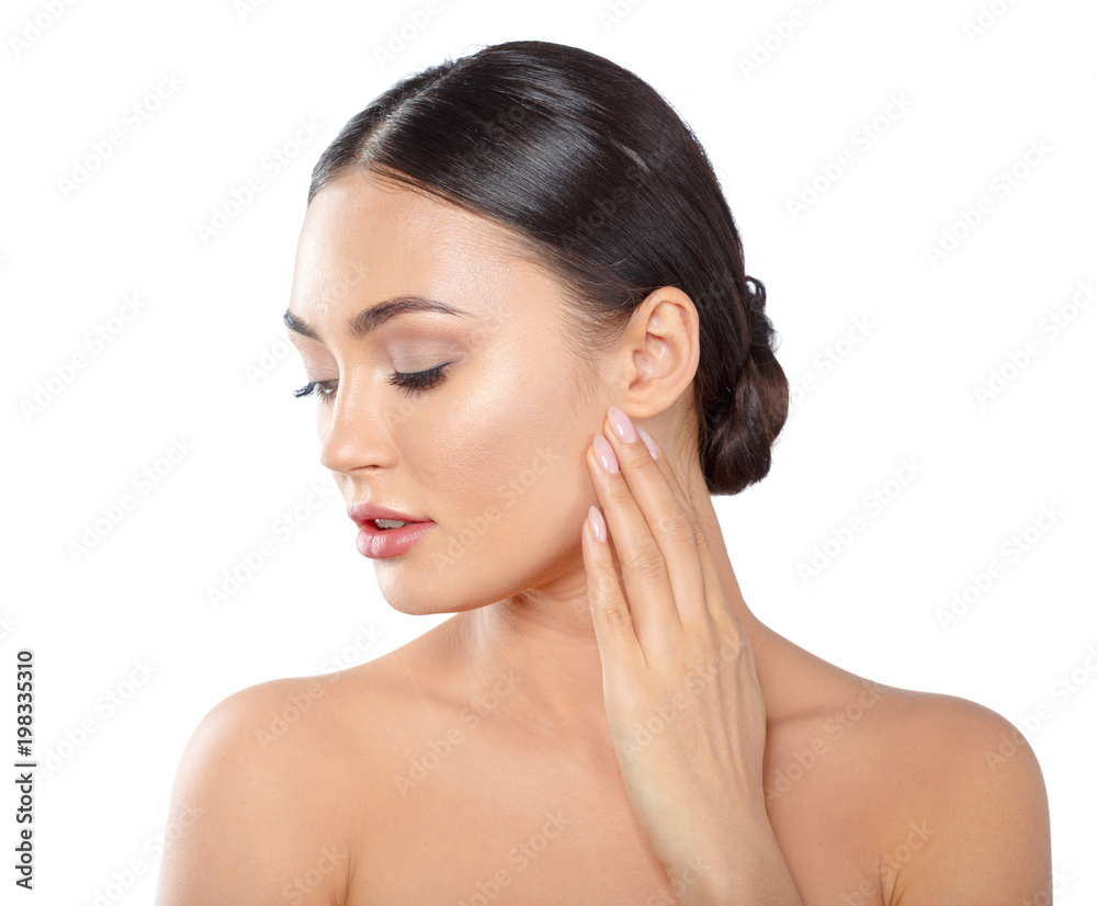 Beauty Woman face Portrait. Beautiful Spa model Girl with Perfect Fresh Clean Skin. Beauty Woman face Portrait. Beautiful Spa model Girl with Perfect Fresh Clean Skin.