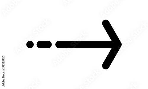 Arrow vector icon with dott...