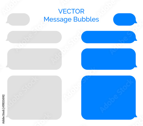 Message bubbles vector icons for chat. Vector message bubbles design template for messenger chat
