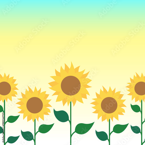 Sunflowers spring themed banner