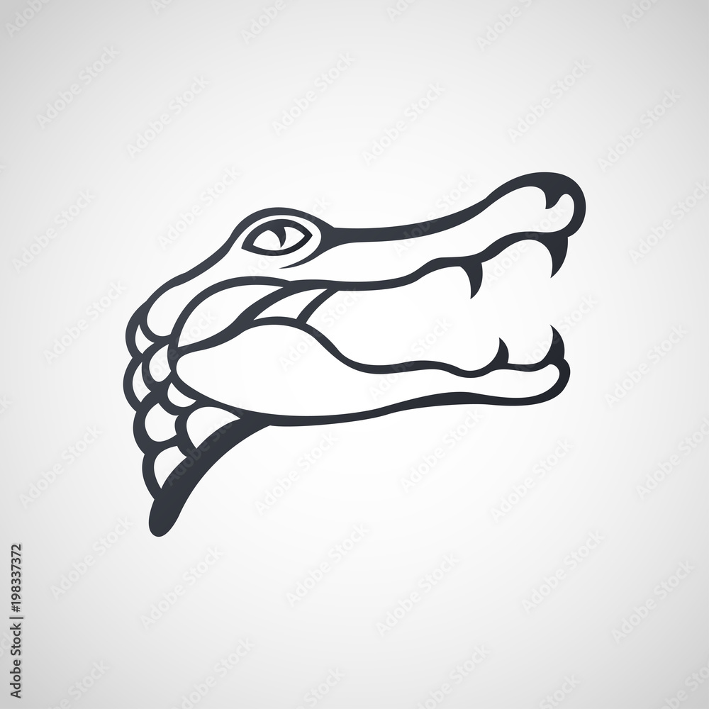 Naklejka premium Alligator logo icon design, vector illustration