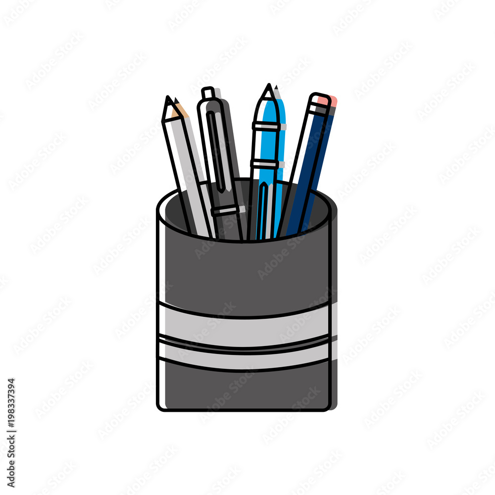 pencil holders isolated icon vector illustration design pencil holders isolated icon vector illustration design