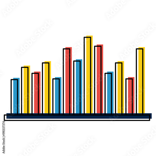 statistics infographic with bars vector illustration design