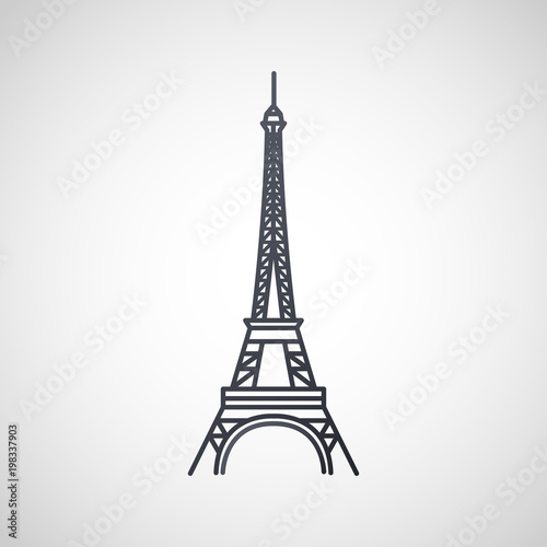 Eiffel Tower logo icon design, vector illustration