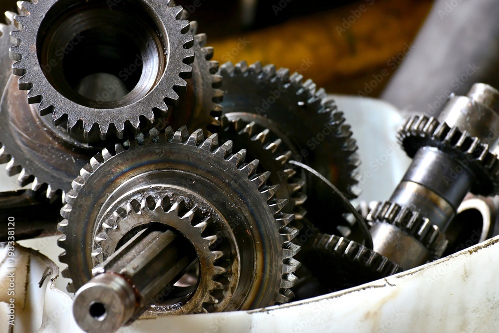 Gears after repair in the workshop Gears after repair in the workshop